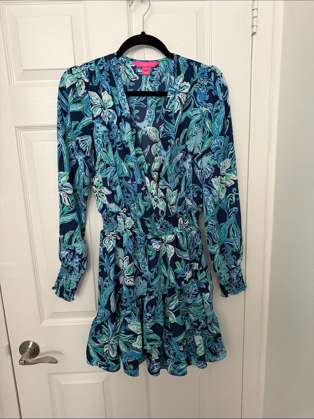 Lilly Pulitzer Floral NavyLong Sleeve Dress
